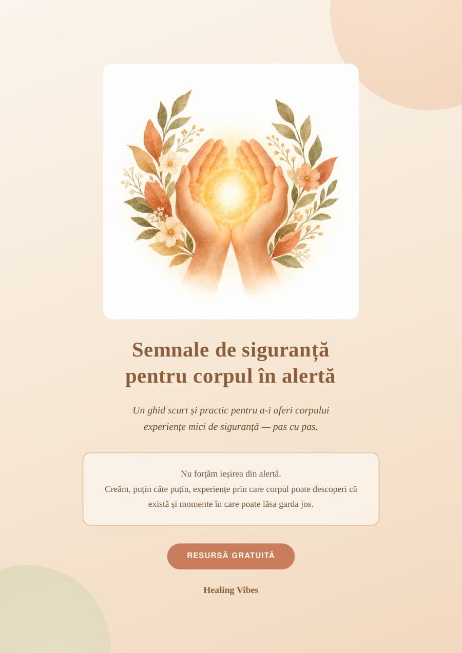 Coperta ghidului „Semnale de siguranță pentru corpul în alertă”